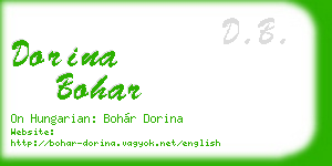 dorina bohar business card