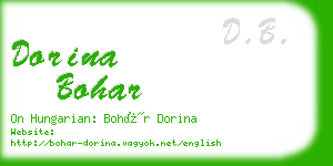 dorina bohar business card